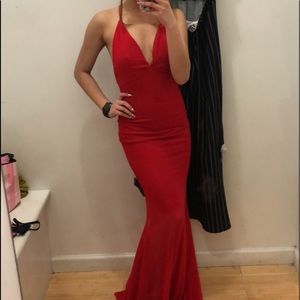 Red long dress